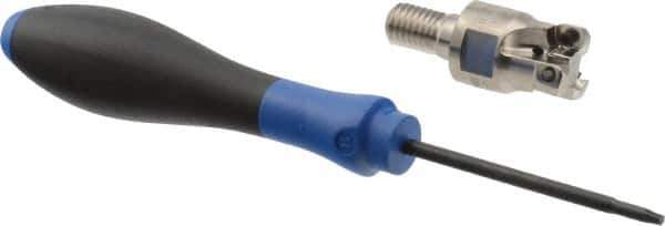 Seco - 3/4" Cut Diam, 0.03" Max Depth, M10 Modular Connection Indexable High-Feed End Mill - Screw Holding Method, LP.. 06 Insert, R217.21 Toolholder, Through Coolant - USA Tool & Supply