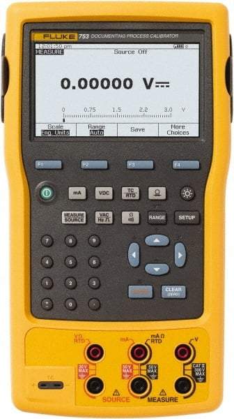 Fluke - 100 mA Measure, 22 mA Source, 10,000 Ohm, 50 kHz Calibrator - 300 VAC, 300 VDC, 3 Year Warranty - USA Tool & Supply