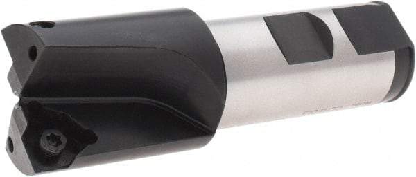 Komet - 1.2992 Inch Diameter, Weldon Flat, 25 mm Shank Diameter, 2 Insert, Indexable Counterbore - 3-15/16 Inch Overall Length, WOEX 080404 Insert, Through Coolant - USA Tool & Supply