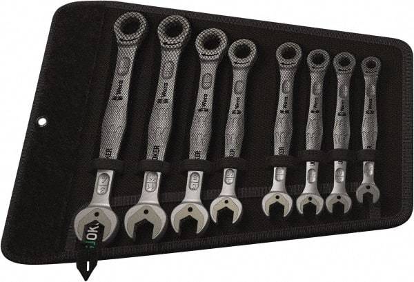 Wera - 8 Piece, 5/16" to 3/4", Combination Wrench Set - Inch Measurement Standard, Chrome Vanadium Finish, Comes in Canvas Tool Holster - USA Tool & Supply