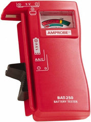 Amprobe - 0.9 VAC to 9 VAC, Battery Tester - Analog Display - USA Tool & Supply