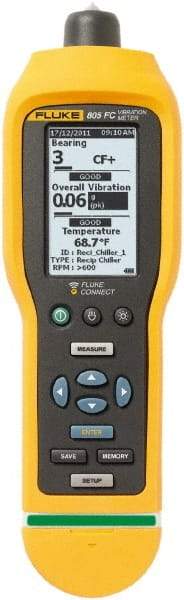 Fluke - 10Hz to 1kHz (mm), LCD Vibration Meter - 2 AA Batteries - USA Tool & Supply