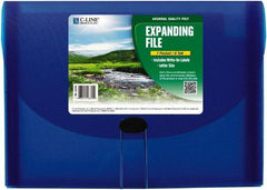 C-LINE - 13 x 9-1/4 x 1-5/8", Letter Size, Blue, Expandable File Folders with Top Tab Pocket - Has Index Tabs, 1 per Box - USA Tool & Supply