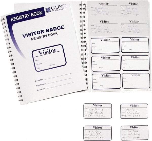 C-LINE - Adhesive Badge Holder - White - USA Tool & Supply