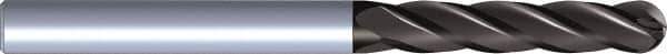 Kennametal - 3/8" Diam, 1" LOC, 4 Flute Solid Carbide Ball End Mill - TiAlN Finish, Single End, 2-1/2" OAL, 3/8" Shank Diam - USA Tool & Supply