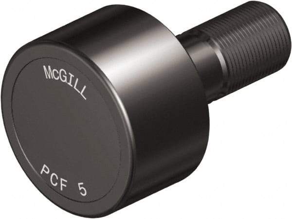 McGill - 3-1/4" Roller Diam x 2" Width, 1-1/4" Stud Diam x 2-1/2" Length, Plain Load Roller - Steel, 1-3/4" Thread Length, 1-1/4-12 Thread, 4-1/2" OAL, 14,300 Lb Dynamic Cap, 16,000 Lb Static Cap - USA Tool & Supply