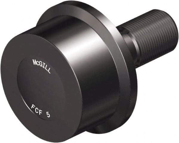 McGill - 2-3/4" Roller Diam x 1-11/16" Width, 1" Stud Diam x 2-1/4" Length, Flanged Load Roller - Steel, 1-1/2" Thread Length, 1-14 Thread, 3.94" OAL, 5,120 Lb Dynamic Cap, 3,120 Lb Static Cap - USA Tool & Supply