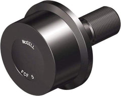 McGill - 5" Roller Diam x 3" Width, 2" Stud Diam x 4-1/2" Length, Flanged Load Roller - Steel, 2-1/2" Thread Length, 2-12 Thread, 7-1/2" OAL, 35,800 Lb Dynamic Cap, 40,000 Lb Static Cap - USA Tool & Supply