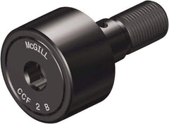 McGill - 1-1/8" Roller Diam x 5/8" Width, 7/16" Stud Diam x 1" Length, Crowned Sealed Stud Cam Follower with Hex - Steel, 1/2" Thread Length, 7/16-20 Thread, 1.66" OAL, 2,225 Lb Dynamic Cap, 3,060 Lb Static Cap - USA Tool & Supply