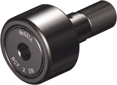 McGill - 1-3/8" Roller Diam x 3/4" Width, 1/2" Stud Diam x 1-1/4" Length, Sealed Self Lubricating Stud Cam Follower with Nonmetallic Bushing and Hex - Steel, 5/8" Thread Length, 1/2-20 Thread, 2.03" OAL - USA Tool & Supply