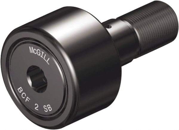 McGill - 3/4" Roller Diam x 1/2" Width, 3/8" Stud Diam x 7/8" Length, Sealed Self Lubricating Stud Cam Follower with Nonmetallic Bushing and Hex - Steel, 3/8" Thread Length, 3/8-24 Thread, 1.41" OAL - USA Tool & Supply