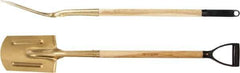 Ampco - 11" High Round Aluminum Bronze Spade - 26-1/2" Long Wood D-Grip Handle - USA Tool & Supply