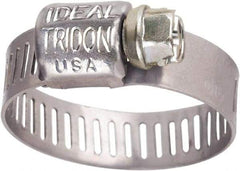 IDEAL TRIDON - SAE Size 4, 5/16 to 5/8" Diam, Stainless Steel Worm Drive Clamp - 5/16" Wide, Material Grade 301, Series Contractor - USA Tool & Supply