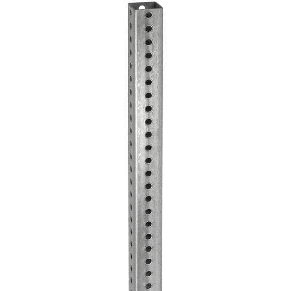 TAPCO - 10' High, Galvanized Traffic Sign Post - Steel, 7/16" Hole Diam, Silver - USA Tool & Supply