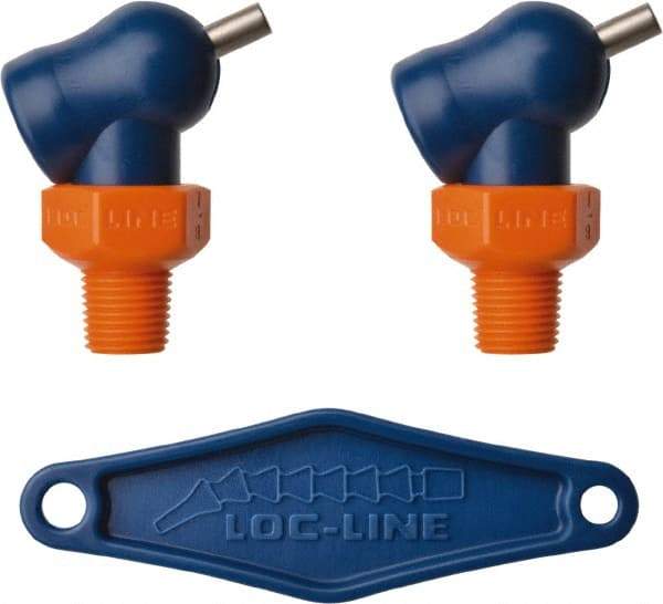 Loc-Line - 1/8" Hose Inside Diam, High-Pressure Coolant Hose Nozzle - NPT, for Use with Loc-Line Modular Hose System, 2 Pieces - USA Tool & Supply