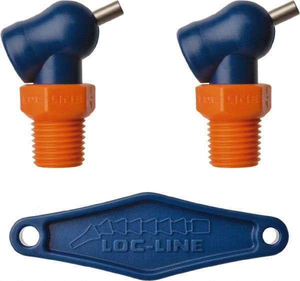 Loc-Line - 1/4" Hose Inside Diam, High-Pressure Coolant Hose Nozzle - NPT, for Use with Loc-Line Modular Hose System, 2 Pieces - USA Tool & Supply