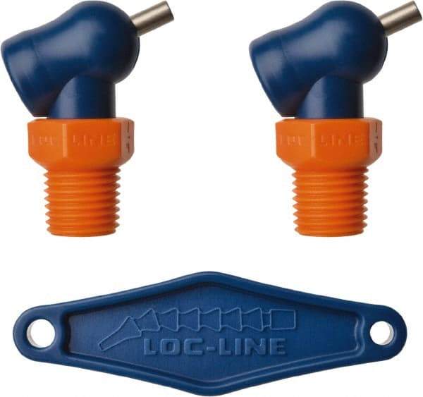 Loc-Line - 1/4" Hose Inside Diam x 1/16" Nozzle Diam, High-Pressure Coolant Hose Nozzle - NPT, for Use with Loc-Line Modular Hose System, 2 Pieces - USA Tool & Supply