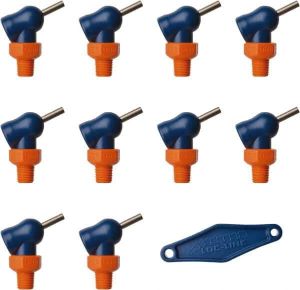 Loc-Line - 1/8" Hose Inside Diam x 1/16" Nozzle Diam, High-Pressure Coolant Hose Nozzle - NPT, for Use with Loc-Line Modular Hose System, 10 Pieces - USA Tool & Supply