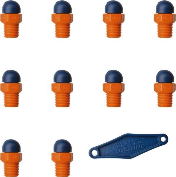 Loc-Line - 1/4" Hose Inside Diam x 1/16" Nozzle Diam, High-Pressure Coolant Hose Nozzle - NPT, for Use with Loc-Line Modular Hose System, 10 Pieces - USA Tool & Supply