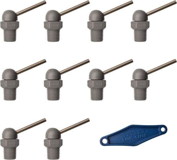Loc-Line - 1/4" Hose Inside Diam, High-Pressure Coolant Hose Nozzle - NPT, for Use with Loc-Line Modular Hose System, 10 Pieces - USA Tool & Supply