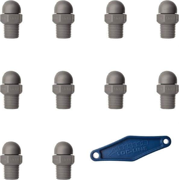 Loc-Line - 1/4" Hose Inside Diam, High-Pressure Coolant Hose Nozzle - NPT, for Use with Loc-Line Modular Hose System, 10 Pieces - USA Tool & Supply