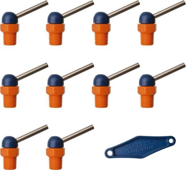 Loc-Line - 1/4" Hose Inside Diam x 5/32" Nozzle Diam, High-Pressure Coolant Hose Nozzle - NPT, for Use with Loc-Line Modular Hose System, 10 Pieces - USA Tool & Supply