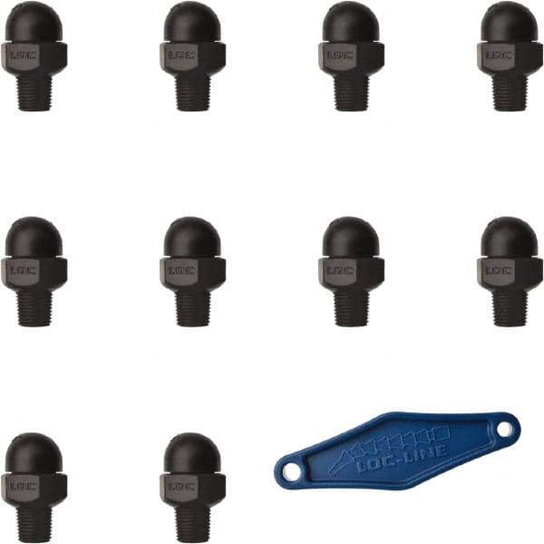 Loc-Line - 1/8" Hose Inside Diam, High-Pressure Coolant Hose Nozzle - NPT, for Use with Loc-Line Modular Hose System, 10 Pieces - USA Tool & Supply