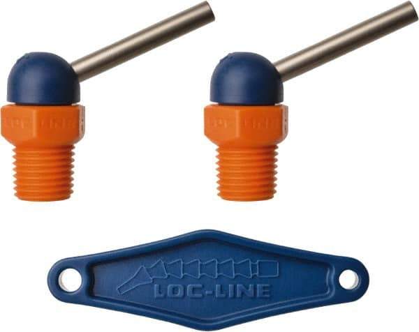 Loc-Line - 1/4" Hose Inside Diam x 5/32" Nozzle Diam, High-Pressure Coolant Hose Nozzle - NPT, for Use with Loc-Line Modular Hose System, 2 Pieces - USA Tool & Supply