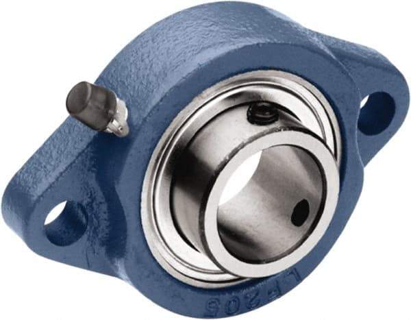 Tritan - 3/4" ID, 3.54" OAL x 1.14" OAH 2-Bolt Flange - 1,495 Lb Static Cap, 2,878 Lb Dyn Cap, 2.81" Btw Mnt Hole Ctrs, 0.43" Base-to-Ctr Ht, Cast Iron/Steel - USA Tool & Supply