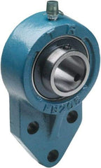 Tritan - 1" ID, 4-3/4" OAL x 1.43" OAH 3 Bolt Flange Mounted Bearing - 1,765 Lb Static Cap, 3,147 Lb Dyn Cap, 1.62" Btw Mnt Hole Ctrs, Cast Iron/Steel - USA Tool & Supply