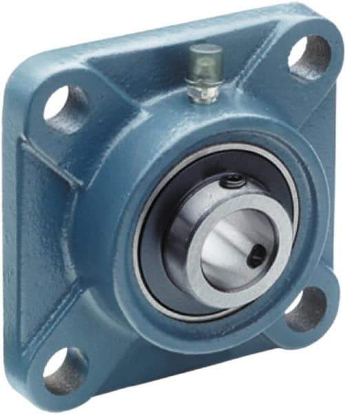 Tritan - 1-5/16" ID, 4.61" OAL x 1-3/4" OAH 4-Bolt Flange - 3,440 Lb Static Cap, 5,778 Lb Dyn Cap, 3.62" Btw Mnt Hole Ctrs, 3/4" Base-to-Ctr Ht, Cast Iron/Steel - USA Tool & Supply