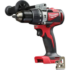 Milwaukee Tool - 18 Volt 1/2" Metal Ratcheting Chuck Cordless Hammer Drill - 0 to 28,800 BPM, 0 to 1,800 RPM, Reversible - USA Tool & Supply