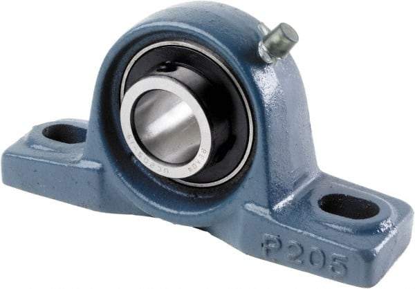 Tritan - 1-5/8" ID, 7.4803" OAL x 4.1732" OAH Pillow Block - 4,631 Lb Static Cap, 5,206 Lb Dyn Cap, 5-3/4" Btw Mnt Hole Ctrs, 2-1/8" Base-to-Ctr Ht, Cast Iron/Steel - USA Tool & Supply