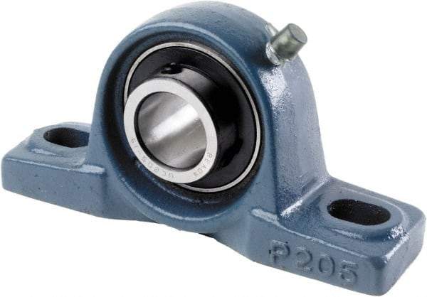 Tritan - 5/8" ID, 5" OAL x 2.4409" OAH Pillow Block - 1,034 Lb Static Cap, 2,158 Lb Dyn Cap, 3.74" Btw Mnt Hole Ctrs, 1-3/16" Base-to-Ctr Ht, Cast Iron/Steel - USA Tool & Supply