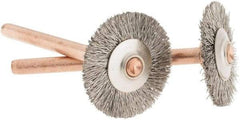 Dremel - 3/4" OD, 1/8" Shank Diam, Straight Filament Stainless Steel Wheel Brush - 0.0241" Face Width, 3/4" Trim Length, 15,000 RPM - USA Tool & Supply