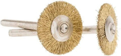 Dremel - 3/4" OD, 1/8" Shank Diam, Straight Filament Brass Wheel Brush - 1/16" Face Width, 3/4" Trim Length, 15,000 RPM - USA Tool & Supply