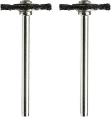 Dremel - 3/4" OD, 1/8" Shank Diam, Straight Filament Nylon Wheel Brush - 1/16" Face Width, 3/4" Trim Length, 15,000 RPM - USA Tool & Supply