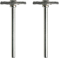 Dremel - 3/4" OD, 1/8" Shank Diam, Straight Filament Steel Wheel Brush - 1/16" Face Width, 3/4" Trim Length, 15,000 RPM - USA Tool & Supply
