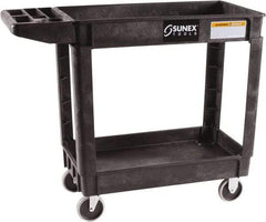 Sunex Tools - 500 Lb Capacity, 18" Wide x 41" Long x 33-1/2" High Standard Utility Cart - 2 Shelf, Plastic, Hard Rubber Casters - USA Tool & Supply