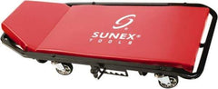 Sunex Tools - 300 Lb Capacity, 4 Wheel Creeper (with Adjustable Headrest) - Metal, 45-1/2" Long x 2-1/2" Overall Height x 19" Wide - USA Tool & Supply