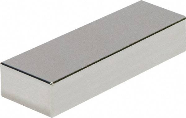 Mag-Mate - 1-1/2" Long x 1-1/2" Wide x 3/16" High, 35 Poles, Rectangular Neodymium Rare Earth Holding Magnet - 31.5 Lb Average & 62.1 Lb Max Pull Force, 180°F Max Operating Temp - USA Tool & Supply