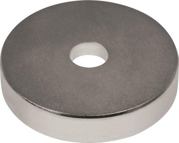 Mag-Mate - 1" Long x 1" Diam x 1/8" High, 1 Mounting Hole, 20 Poles, Ring Neodymium Rare Earth Holding Magnet - 16.6 Lb Average & 33.2 Lb Max Pull Force, 0.19 Mounting Hole, Through Hole Style, 180°F Max Operating Temp - USA Tool & Supply