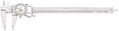 Starrett - 0" to 12" Range, 0.001" Graduation, 0.1" per Revolution, Dial Caliper - White Face, 2.5" Jaw Length, Accurate to 0.001" - USA Tool & Supply