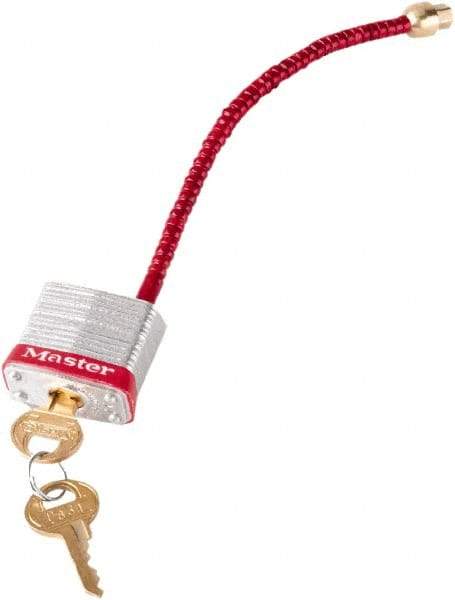 NMC - Polymer/Steel Circuit Breaker Lockout Set - 1/4 Max Cord Diam, 2.4" Lockout Length, 1.3" Lockout Width, 1 Padlock - USA Tool & Supply