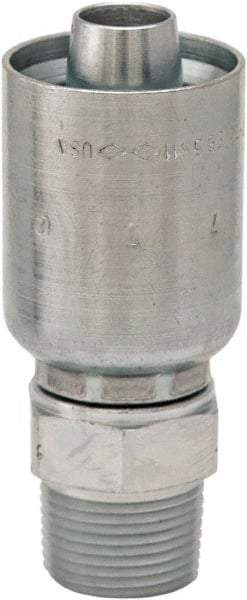 Parker - 1 - 1/4-11-1/2 Male NPTF Steel Hydraulic Hose Male Rigid Fitting - 5,000 psi, -20 Hose Size, 1 1/4" Hose Diam, Series 77 - USA Tool & Supply