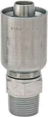Parker - 1 - 1/4-11-1/2 Male NPTF Steel Hydraulic Hose Male Rigid Fitting - 5,000 psi, -20 Hose Size, 1 1/4" Hose Diam, Series 77 - USA Tool & Supply