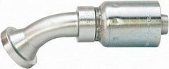 Parker - 1-1/2 Thread Steel Hydraulic Hose SAE Code 61 Flange Head & 45° Elbow Medium Drop - 5,000 psi, -24 Hose Size, 1 1/2" Hose Diam, Series 77 - USA Tool & Supply