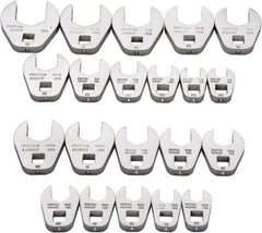 Proto - 20 Piece 3/8" Drive Open End Crowfoot Wrench Set - 3/8 to 1", with N/A - USA Tool & Supply