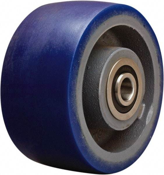Hamilton - 6 Inch Diameter x 3 Inch Wide, Polyurethane Mold on to Cast Iron Center Caster Wheel - 1,800 Lb. Capacity, 3-1/4 Inch Hub Length, 3/4 Inch Axle Diameter, Sealed Precision Ball Bearing - USA Tool & Supply
