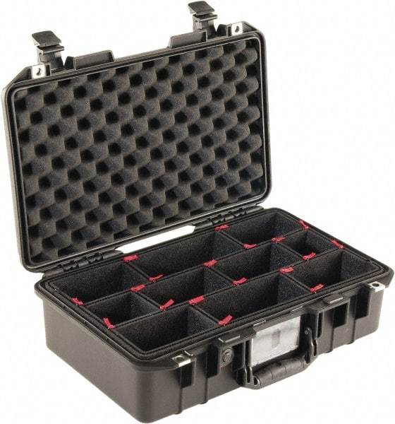 Pelican Products, Inc. - 12-31/32" Wide x 6-57/64" High, Aircase w/Divider - Black - USA Tool & Supply